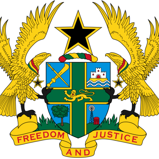 Ghana coat of arms representing Metropolitan, Municipal and District Assemblies